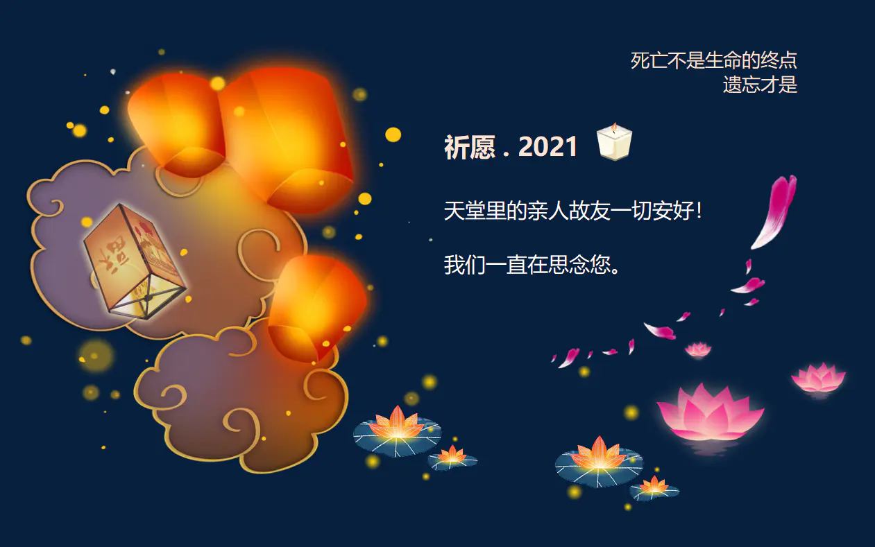 祈福.2021愿天堂里的亲人故友一切安好！